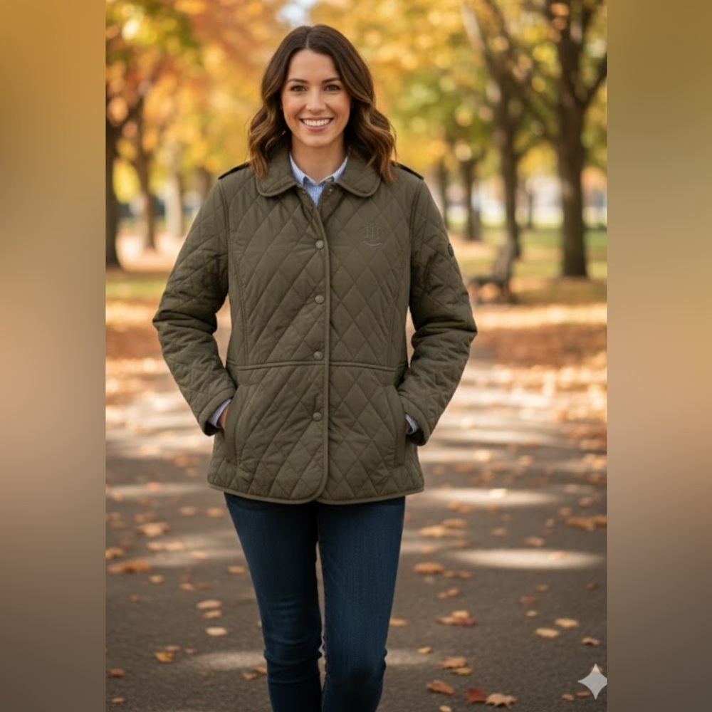 Women’s Tommy Hilfiger Olive Quilted Puffer Jacket